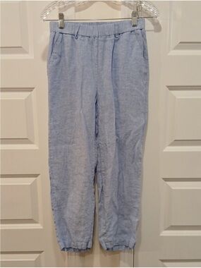 Quince Chambray Linen Cropped Pants Size XS